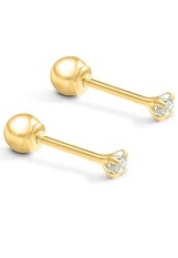 nice lovely cz barbell stud earrings for toddler